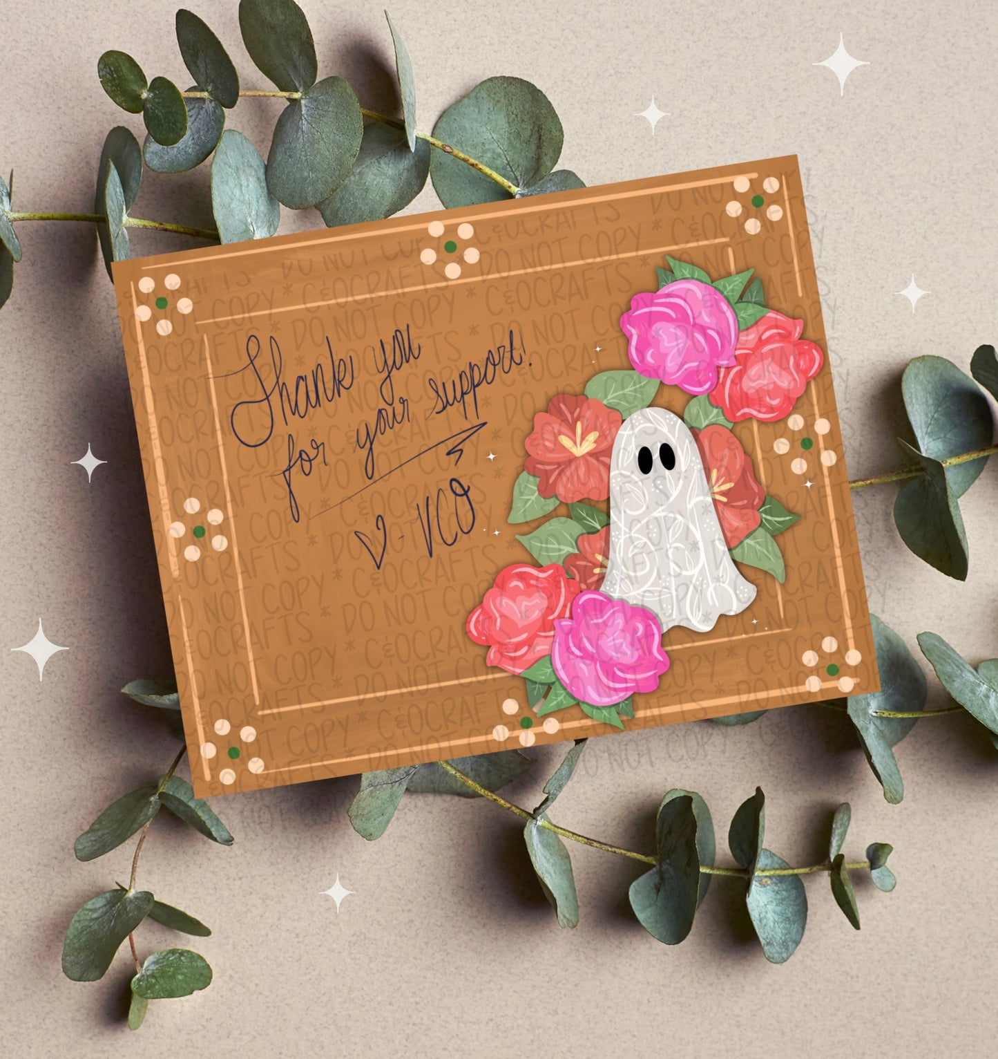 Painted Ghost Insert Card PNG