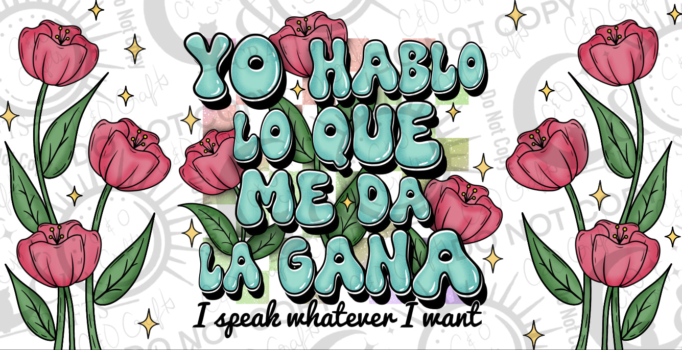 Hablo lo que Quiero 16oz PNG