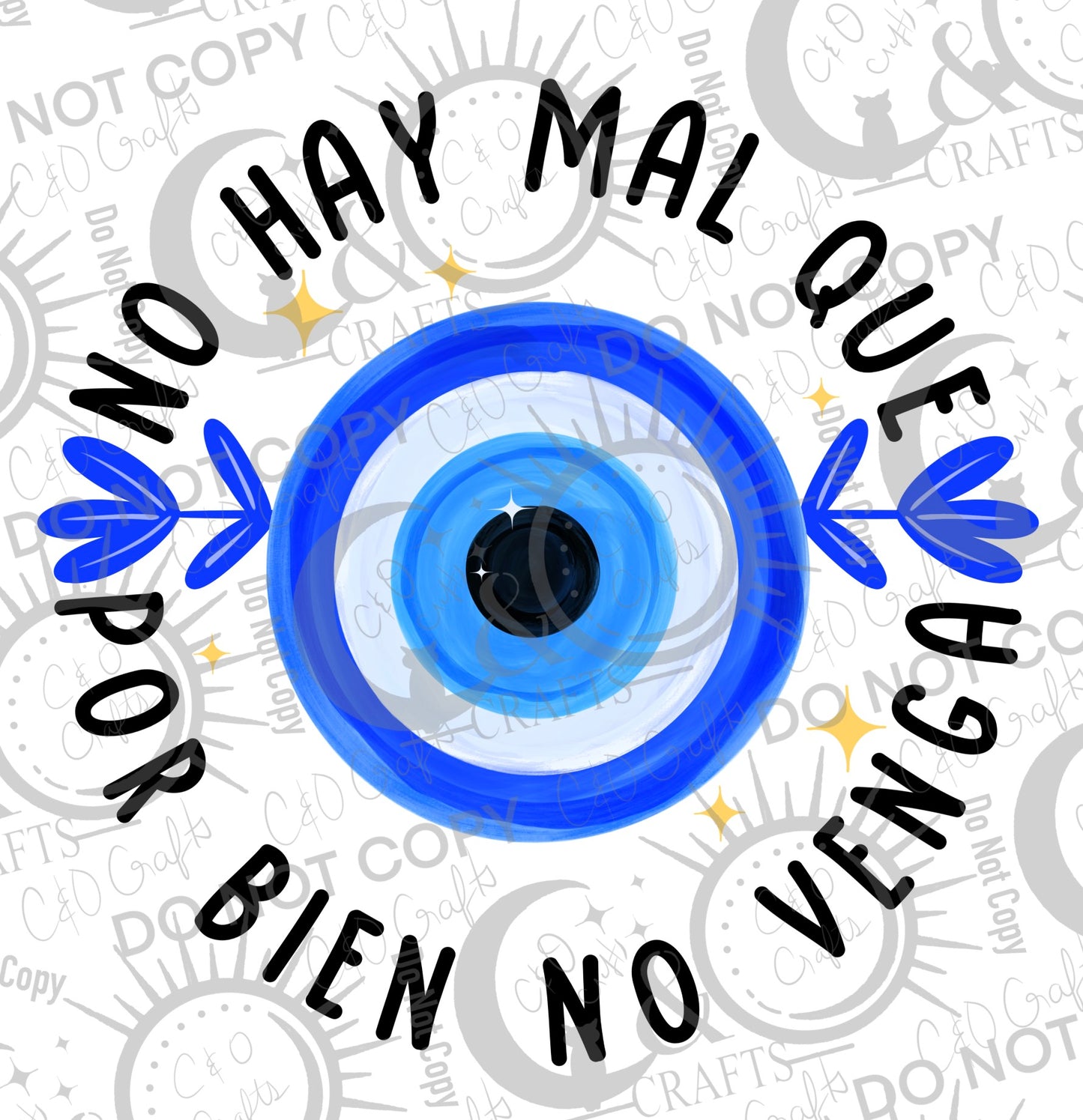 No Hay Mal Ojo PNGs (black/white)