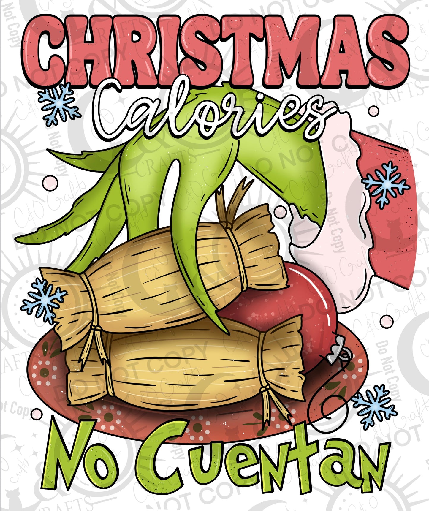 Christmas Calories (Green hand) PNG