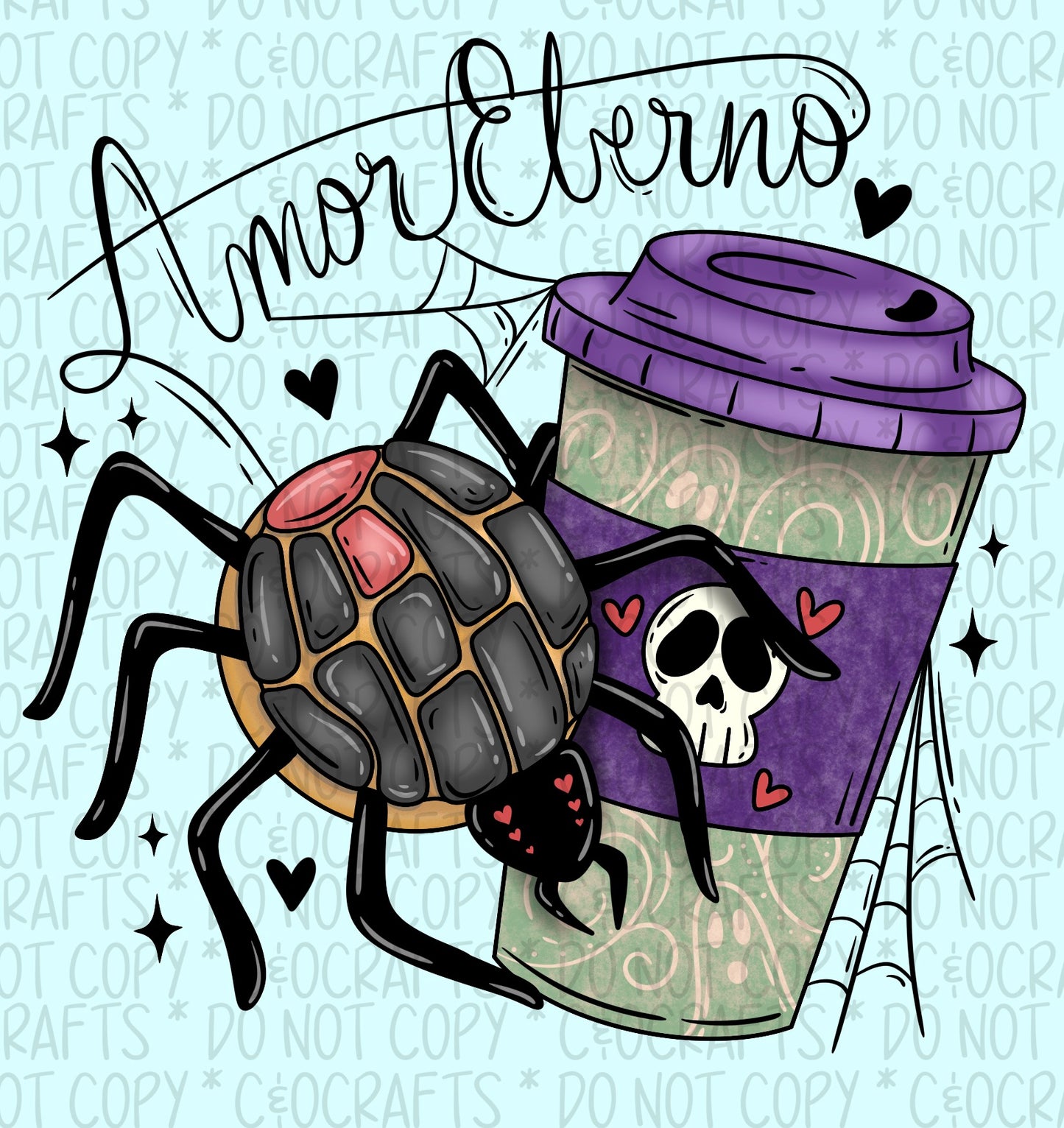 Spider Amor Eterno PNGs (black/White)