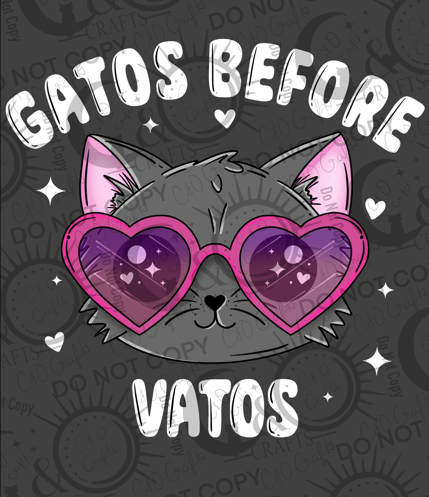 Gray Gatos Before Vatos (black/white) PNGs
