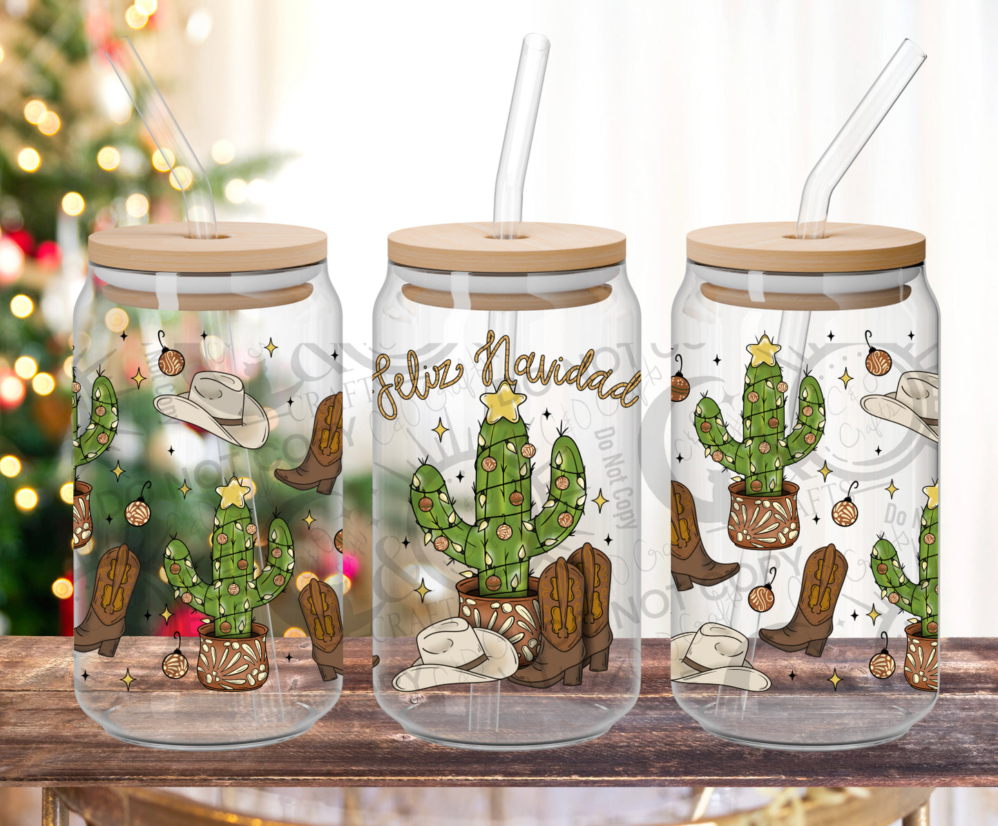 Vaquero Christmas 16oz PNG