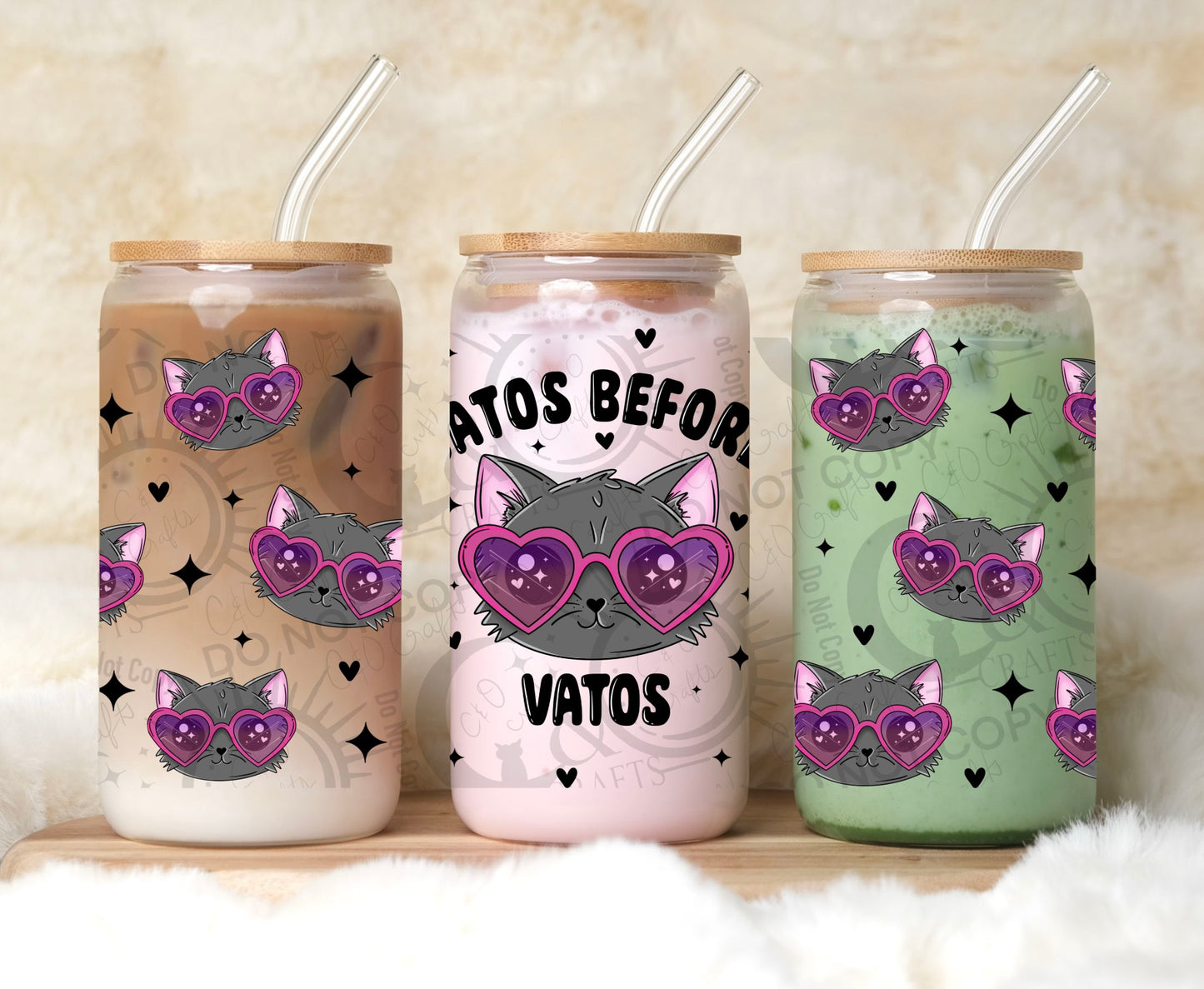 Gatos Before Vatos (gray) 16oz PNG