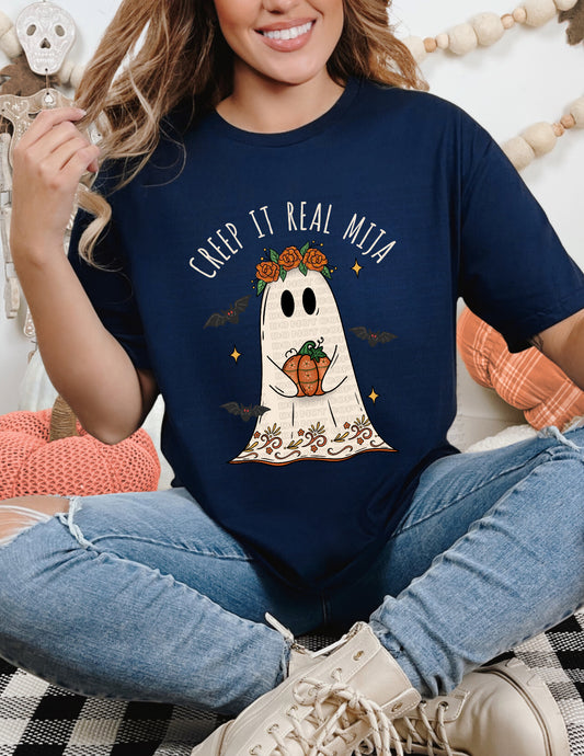 Creep It Real Mija (cream letters) PNG