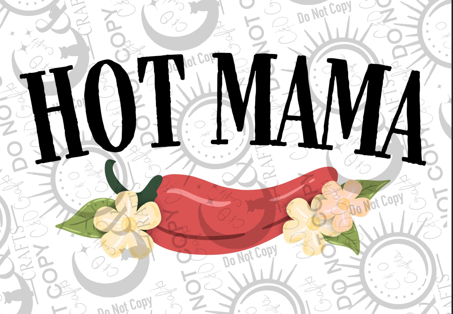 Hot Mama PNGs (black/white)