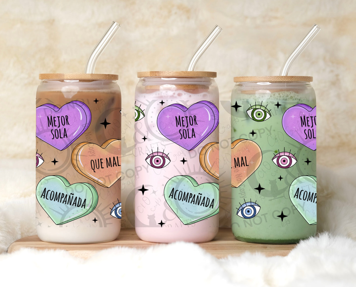 Mejor Sola Hearts 16oz PNG