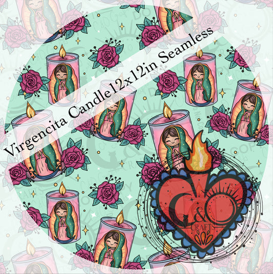 Virgencita Candles 12x12 Seamless