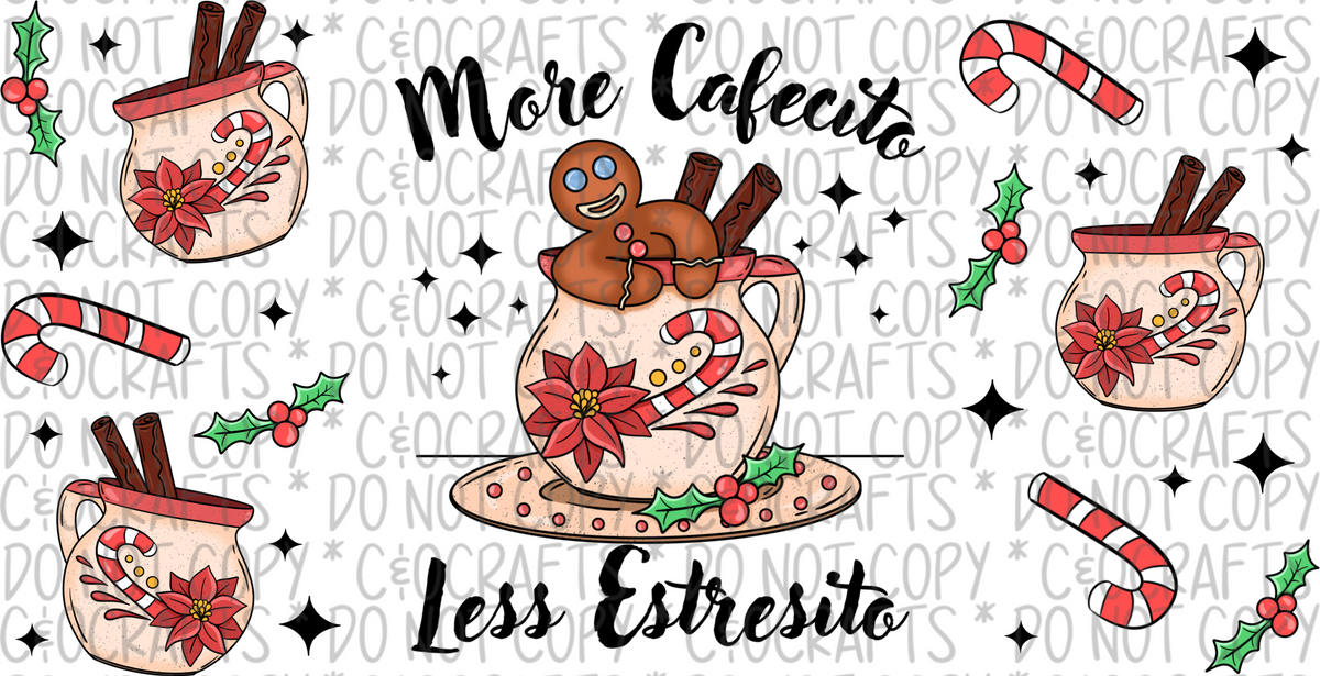 Less Estresito Xmas 16oz PNG